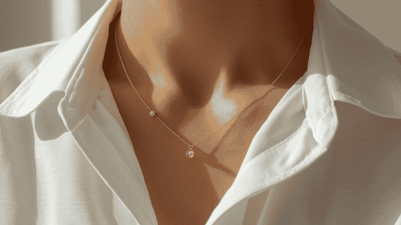 dainty gold necklace as a jewelry gift for mom — thin chain pendant for everyday wear