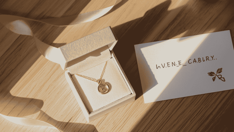 jewelry gift box for mom with gold initial necklace and handwritten card — meaningful birthday or Mother's Day gift