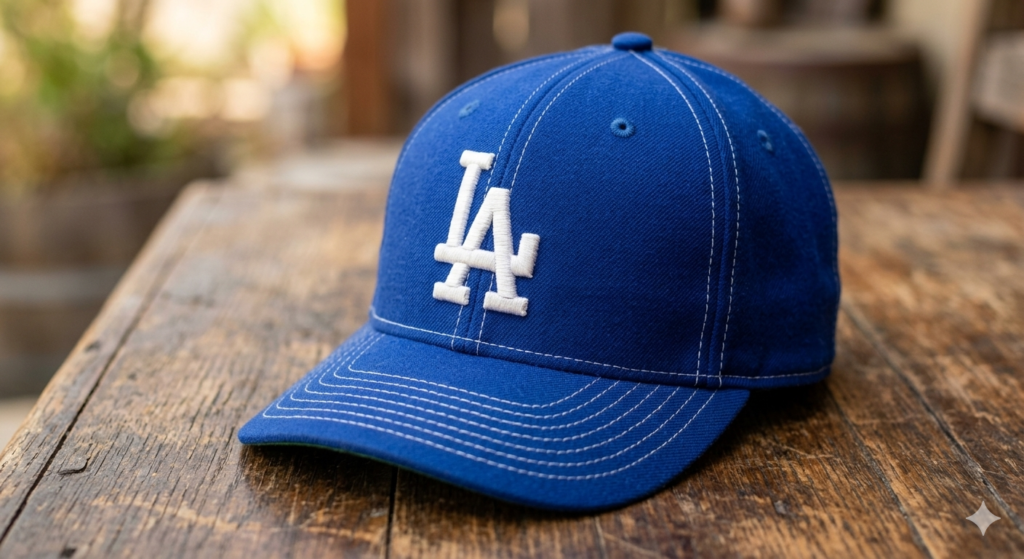 Classic blue Dodgers baseball cap with white embroidered LA logo
