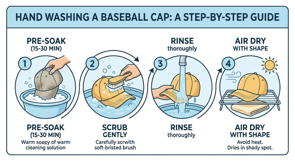 Step-by-step guide on how to wash a baseball cap by hand